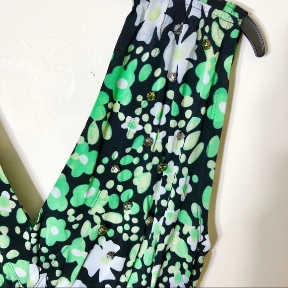 Tracy Reese Green Floral Top Sz P - Picture 3 of 7